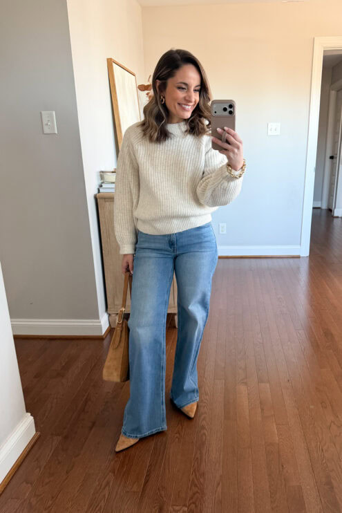 Quince Luna Wide Leg Jeans a petite-friendly mid-rise wide leg | petite mid-rise jeans