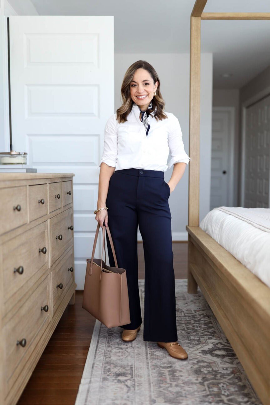 Petite-friendly pants for work you'll want to wear everyday | comfortable pants for work | petite-friendly outfits for work | stretch pants for work