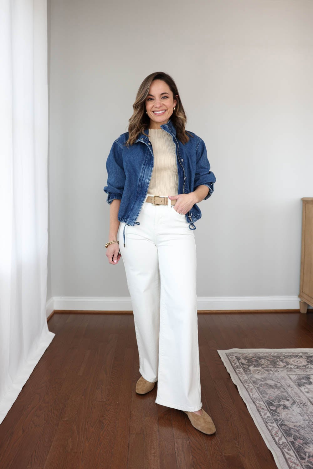 Different denim jacket styles on a petite frame | denim jackets for spring | petite-friendly denim jackets | updated denim fits for spring 2026