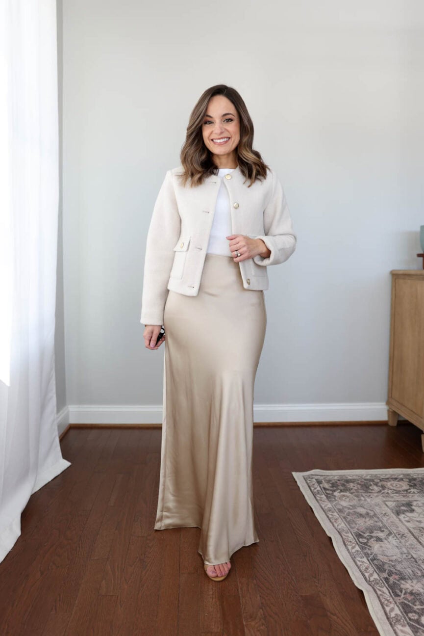 100% silk skirts from Quince a review of the mini, midi and maxi on my petite 4'10" frame. 