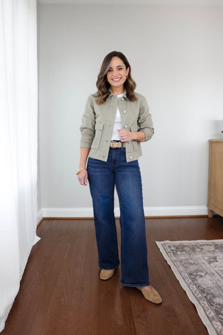 Transitional spring outfit idea for petites | petite fashion | spring outfits