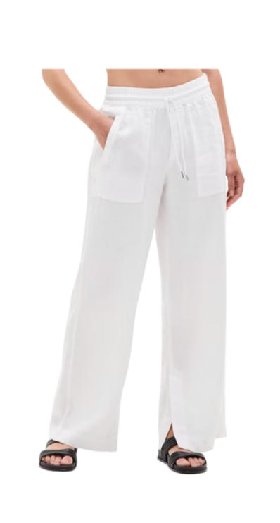 Athleta white linen pants