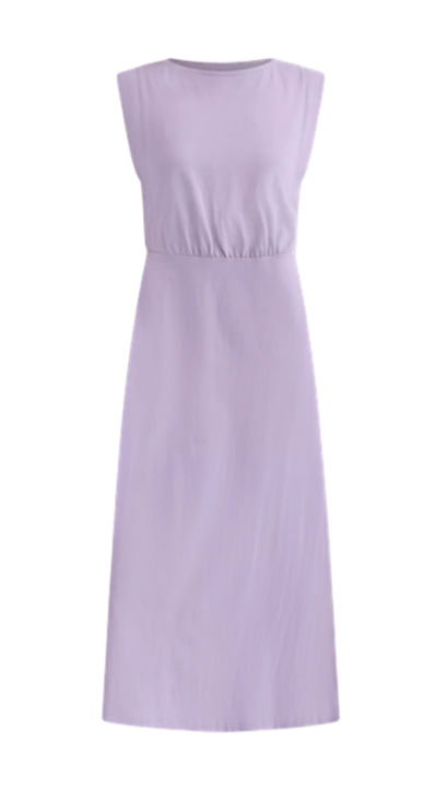 LOFT lilac purple midi dress petites