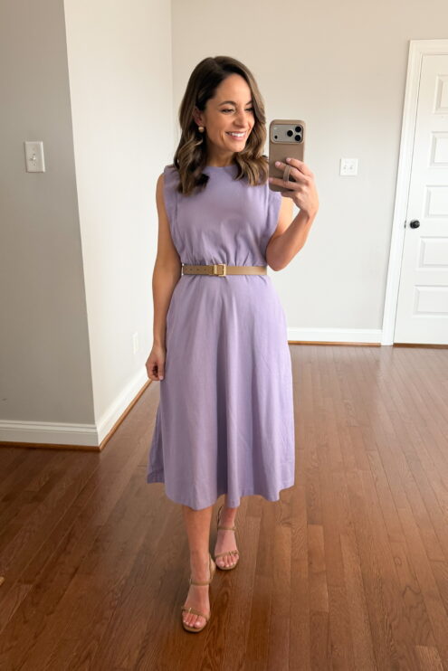 Spring lilac dress for petites