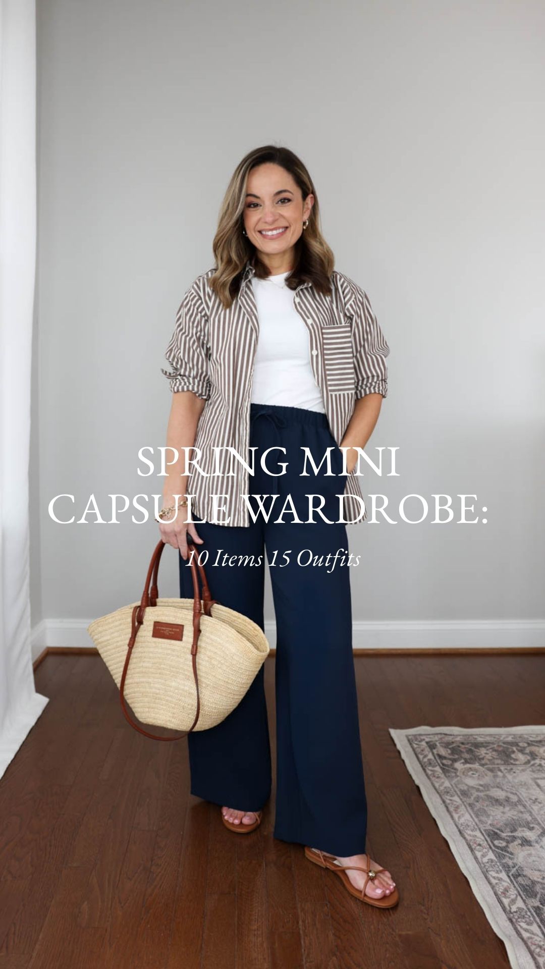 A petite-friendly spring capsule wardrobe with 10 items and 15 outfit ideas | petite-friendly spring outfits | casual spring outfits