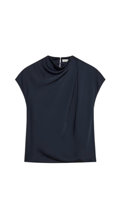 Satin navy top banana republic factory