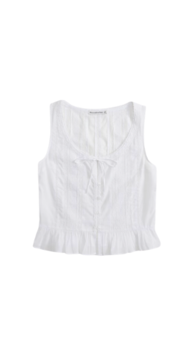 White sleeveless Abercrombie top