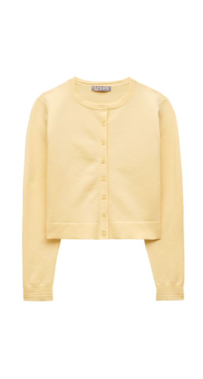Yellow cardigan J.Crew petite friendly