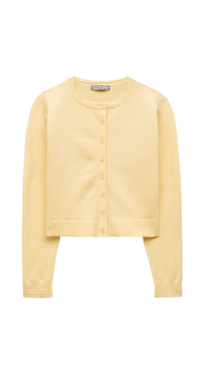 Yellow cardigan J.Crew petite friendly