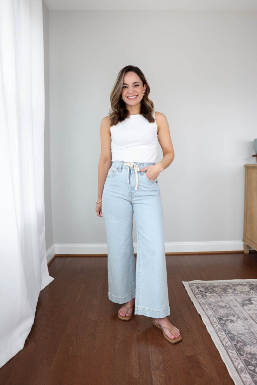 Petite-friendly drawstring jeans for petites | summer jeans for petites