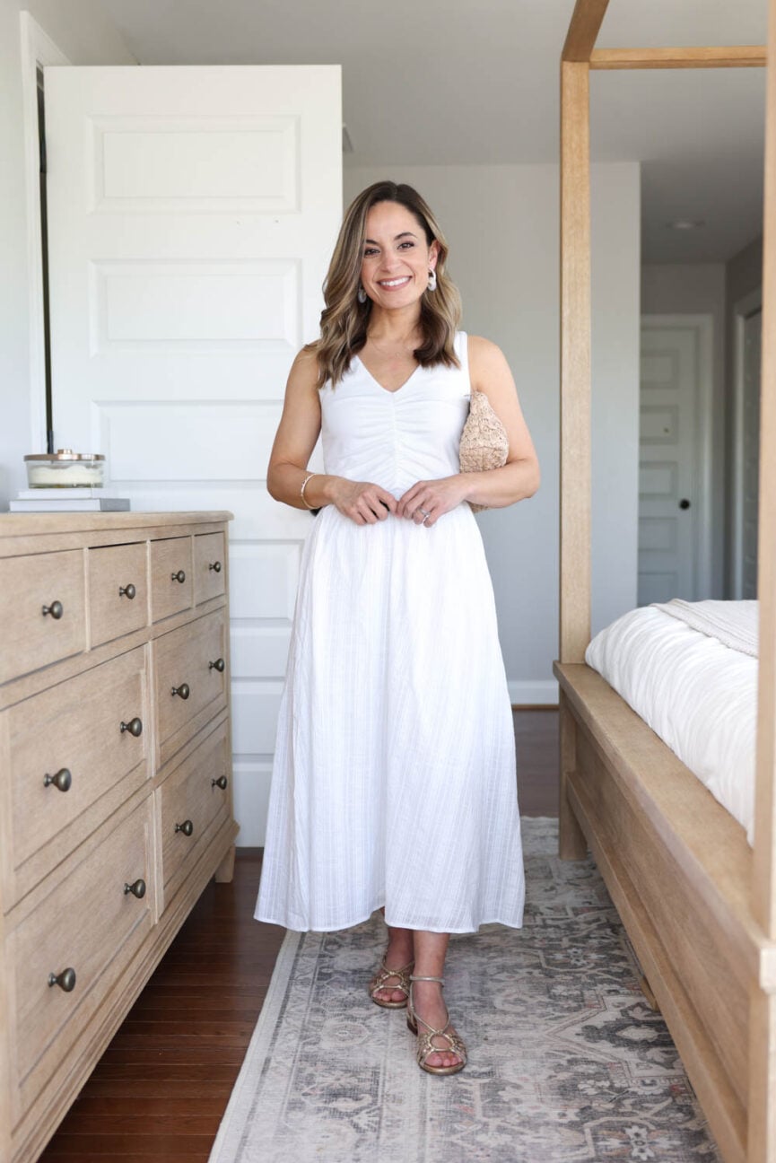 Petite-friendly midi and maxi dresses via petite style blog pumps and push-ups | white dresses for petites | petite fashion