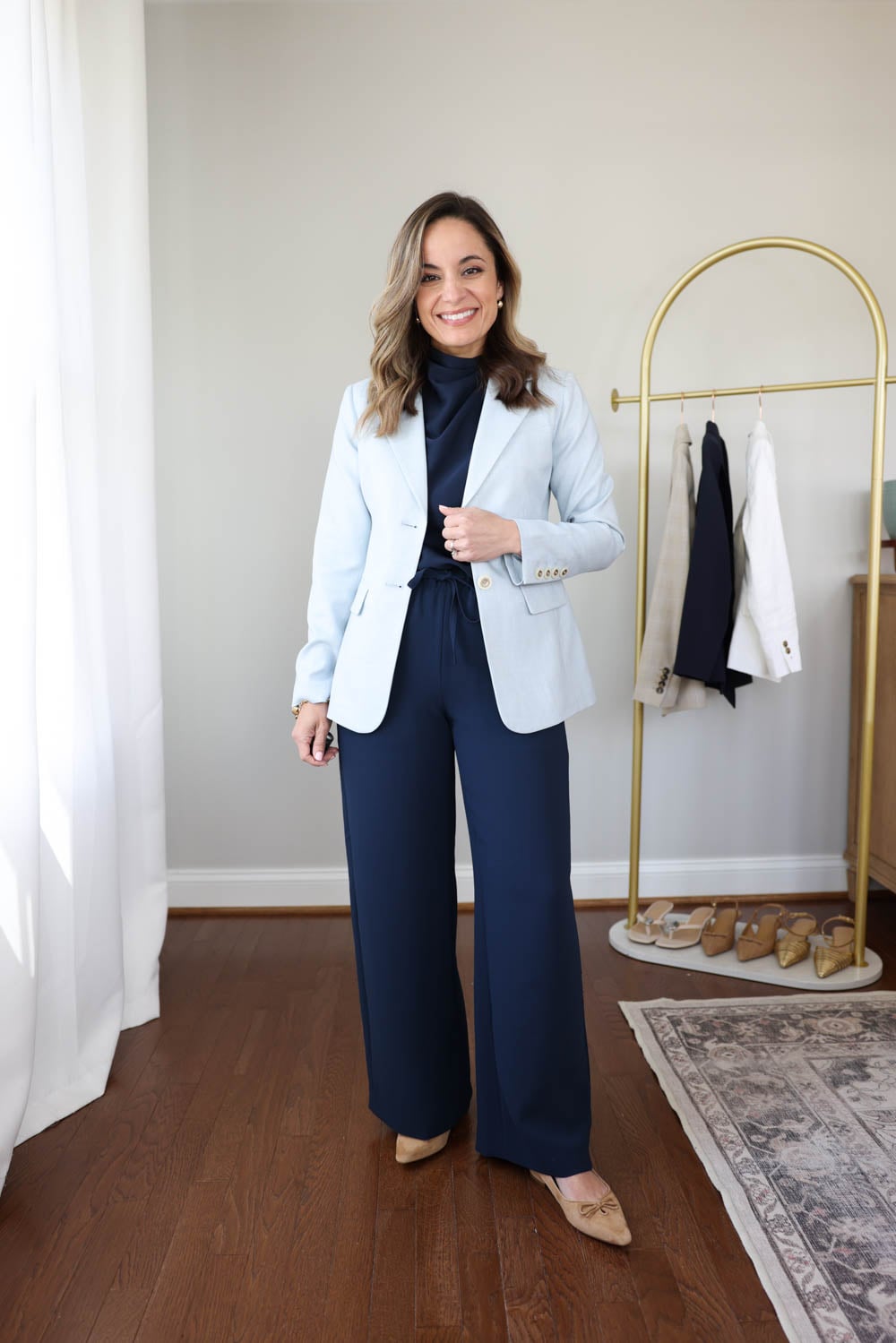 Petite-friendly blazers | light blue blazer from WHBM | petite blazer | spring and summer blazers 