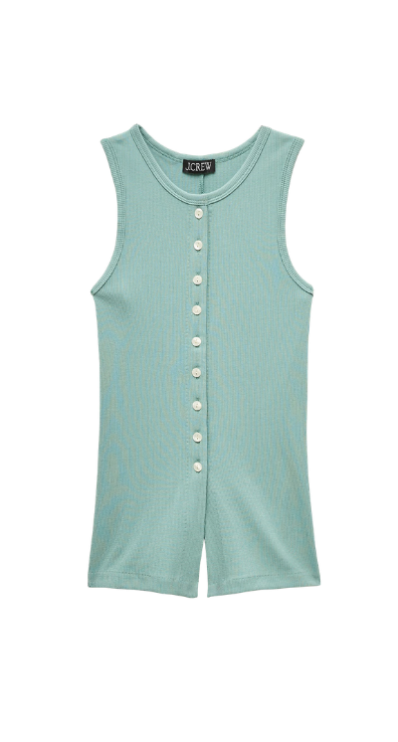 Rib button up shell top