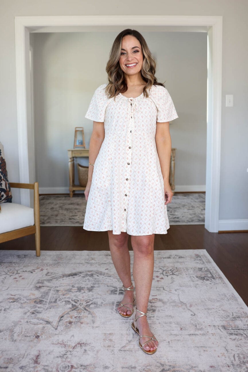 Linen blend dress from Target | petite friendly dresses from Target | spring dresses 