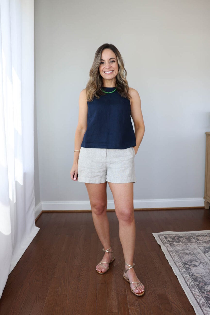 Natural fiber wardrobe staples from Quince | petite-friendly natural fiber clothing