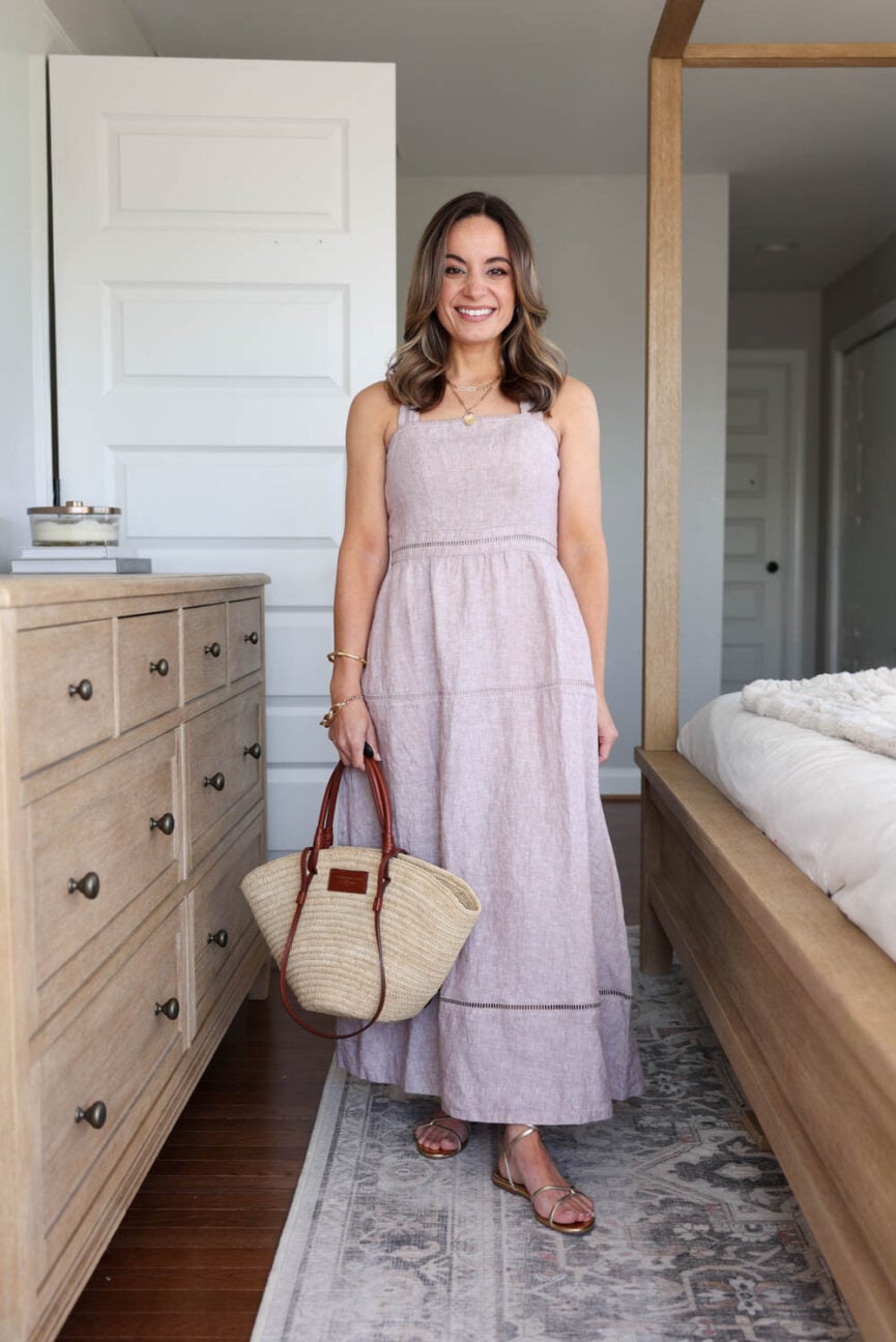 Soft pink color trend | soft pink summer maxi dress | petite fashion | petite summer dresses