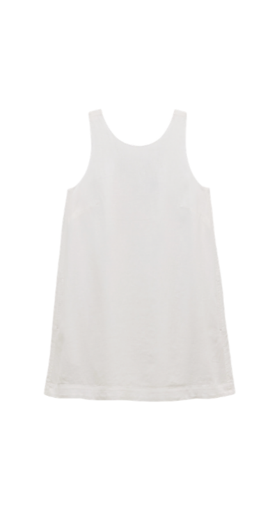 Atheta white linen dress for petites