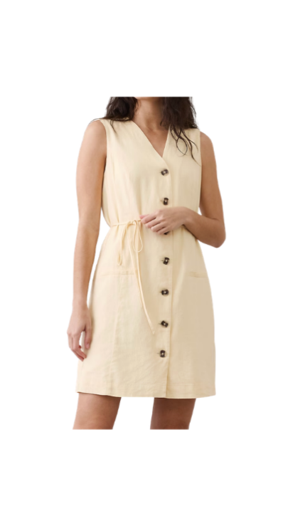 Banana Republic Factory yellow dress petite-friendly