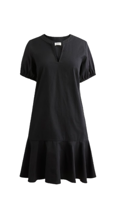 Black mini shirt dress
