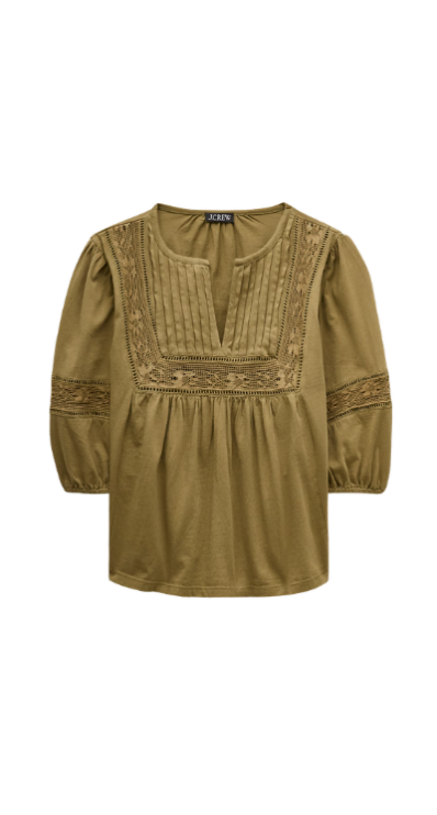 J.Crew lace trim top