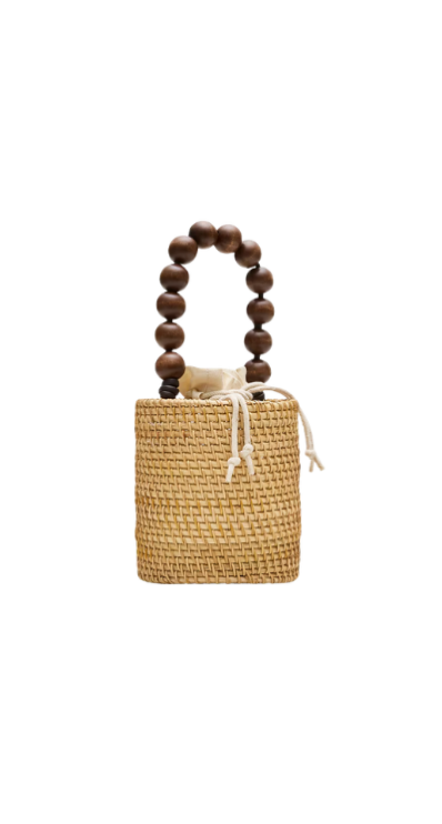J.Crew rattan bucket bag