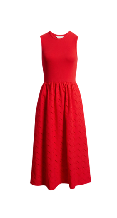 Red midi dress for petites