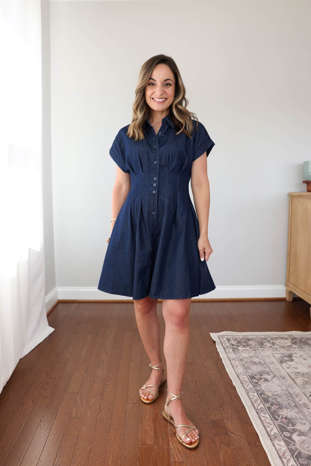 Petite-friendly summer dresses | budget friendly petite dresses | denim dresses for petites