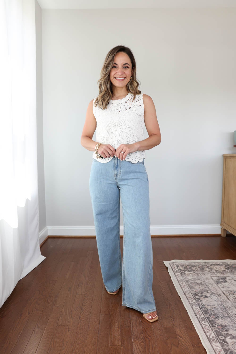 Petite-friendly lightweight jeans | summer jeans for petites | linen blend jeans