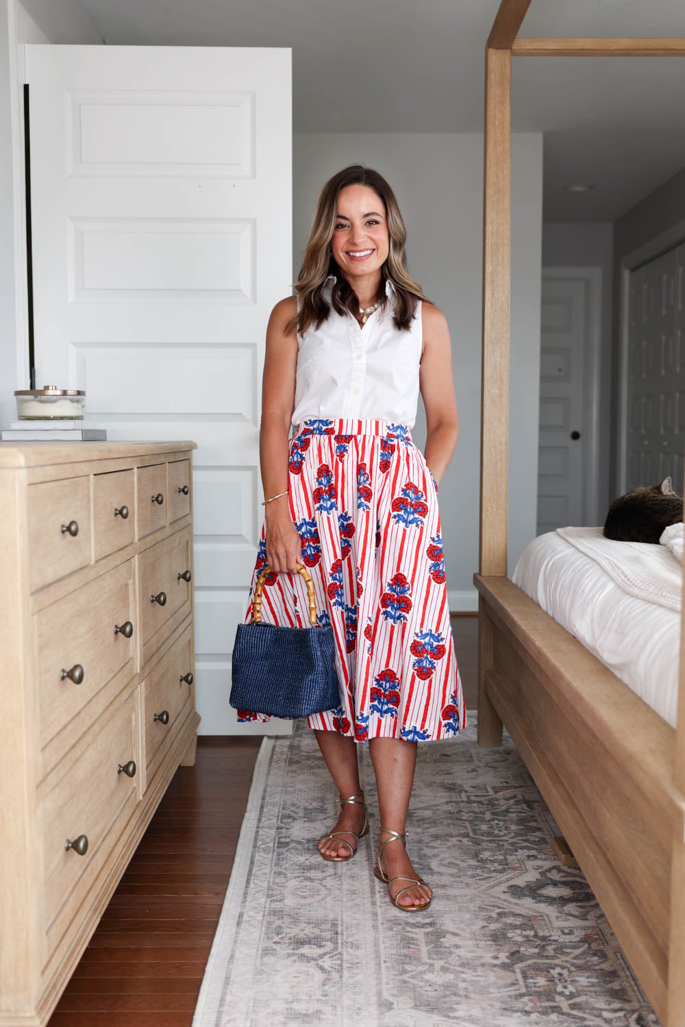 Petite-friendly 4th of July outfit idea | patriotic summer outfit | petite fashion | petite style 