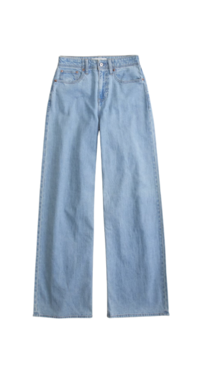 Abercrombie linen-blend high rise jeans petite-friendly