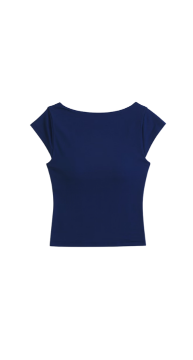 Abercrombie navy scoopneck tee bra-free collection