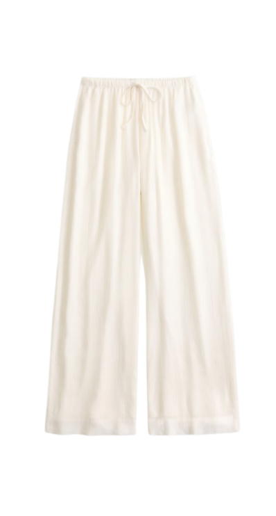 Abercrombie white crinkle pants for Summer