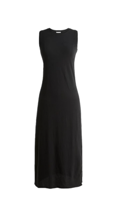 Black knit midi dress casual for petites