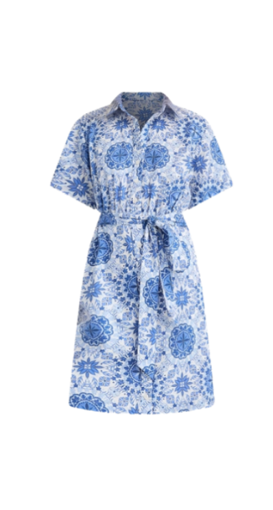 Blue mosaic mini dress from LOFT
