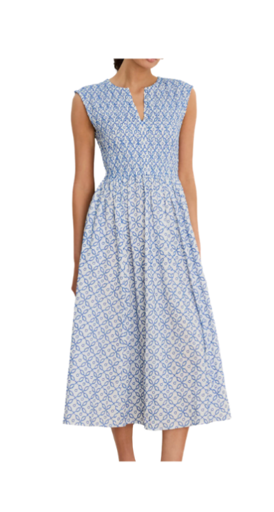 Embroidered tile cotton midi dress from Nordstrom for petites