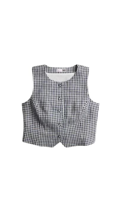 Gingham high neck vest Kohl's petite-friendly