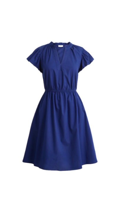 J.Crew Factory blue short sleeve mini dress