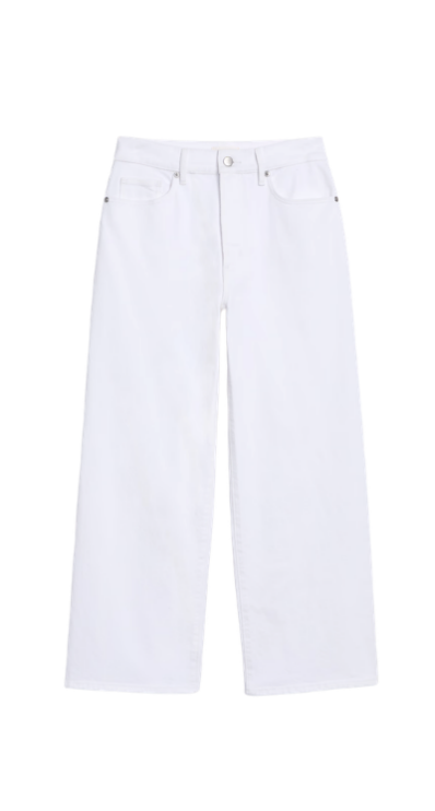 white high rise wide leg crop jeans from LOFT for petites