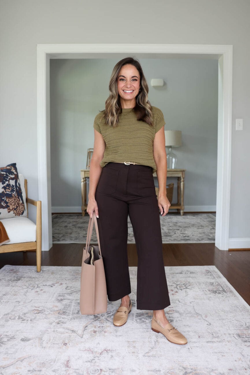 Petite-friendly business casual outfit | petite outfits for teachers | fall outfits for teachers | outfits for teachers series pumps and push-ups blog