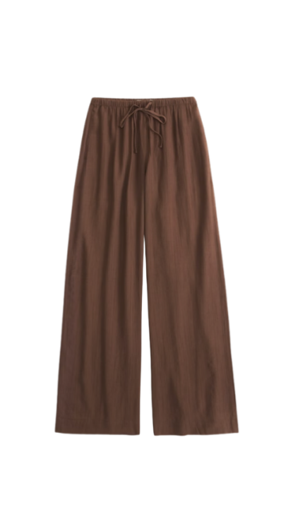 Abercrombie crinkle pull on pants in brown