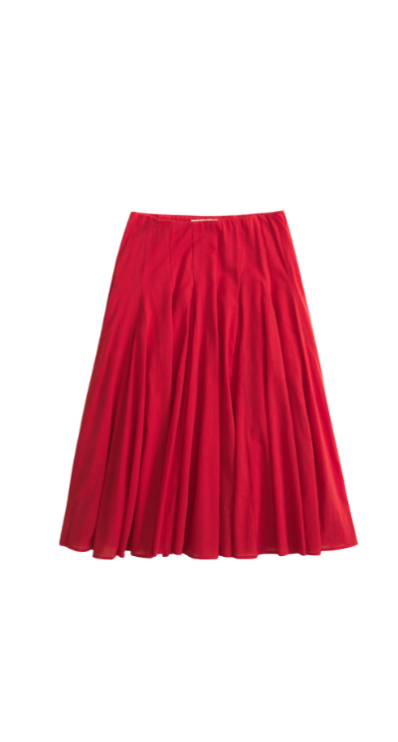 Abercrombie red midi skirt