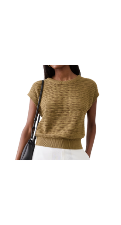 Banana Republic Factory olive green short sleeve sweater