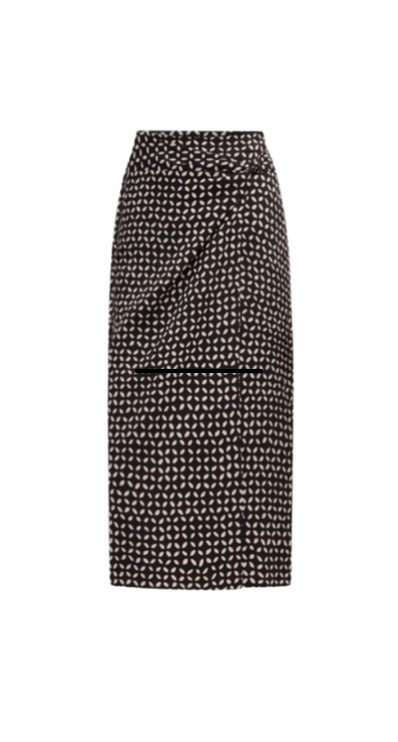 Black and white midi skirt petite friendly