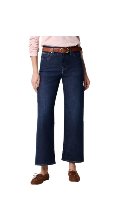Petite wide-leg cropped jeans for petites