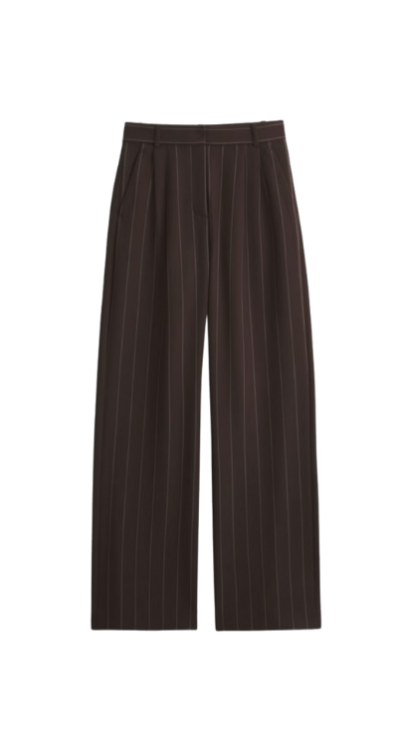 Striped chocolate brown trousers Abercrombie