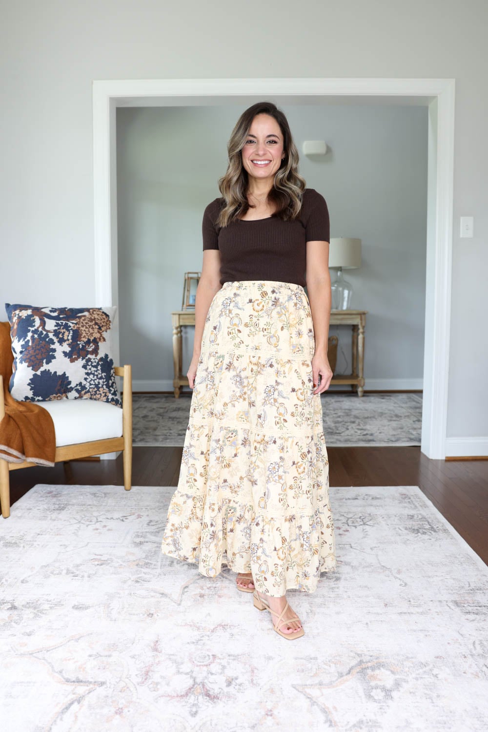 Petite-friendly fall maxi skirt via pumps and push-ups blog | petite-friendly fall skirt | target finds for petites 