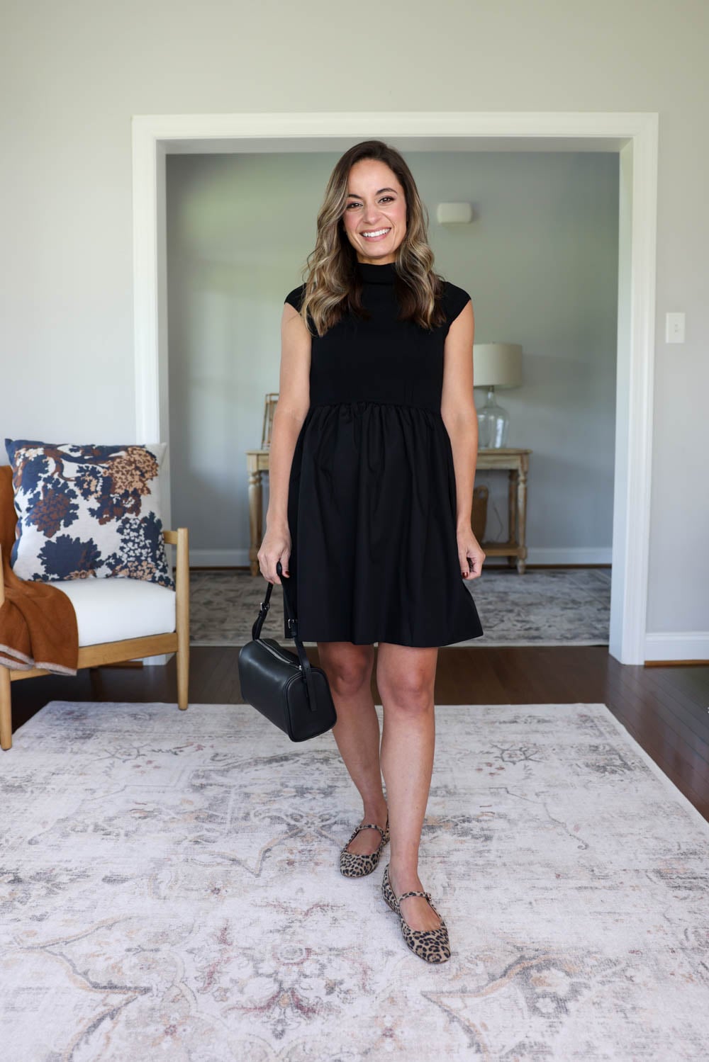 Black dress for fall for petites via pumps and push-ups blog | little black fall dress