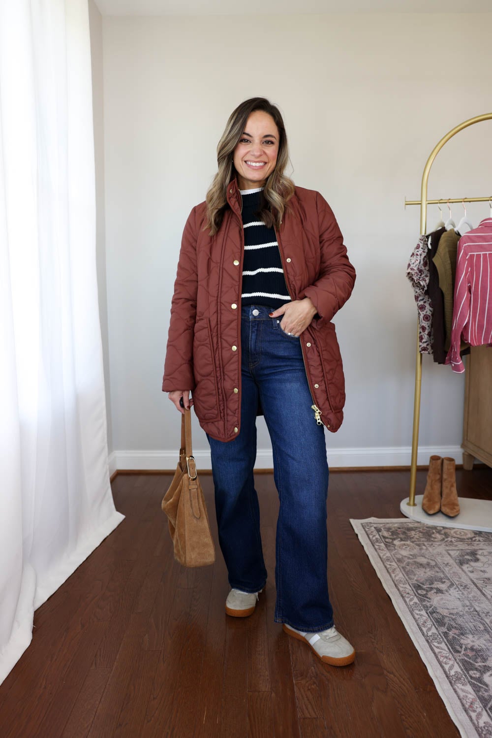 Most worn fall wardrobe staples via petite style blog Pumps and Push-Ups | fall outfit with a quilted jacket for petites