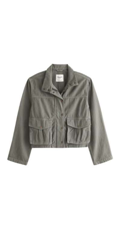 Abercrombie denim barn jacket in green