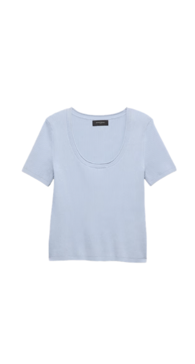 Banana Republic Factory short sleeve blue top for petites